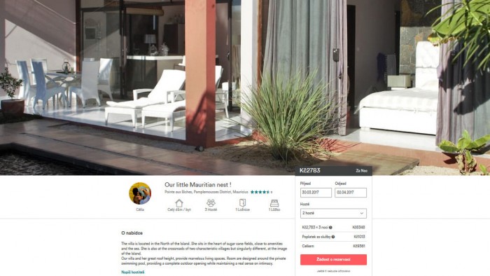 Rezervace Vily na Airbnb